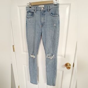 Reformation Distressed High & Skinny Jeans Miami Destroyed Wash Size 28
